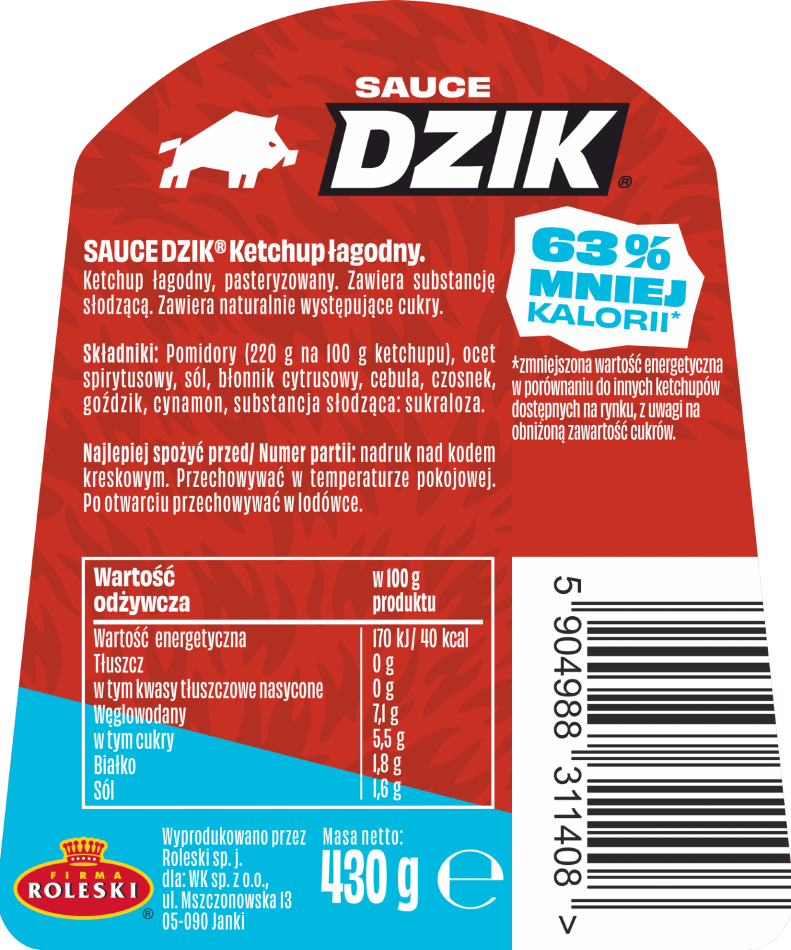 🍅🔥 DZIK® Mild Ketchup