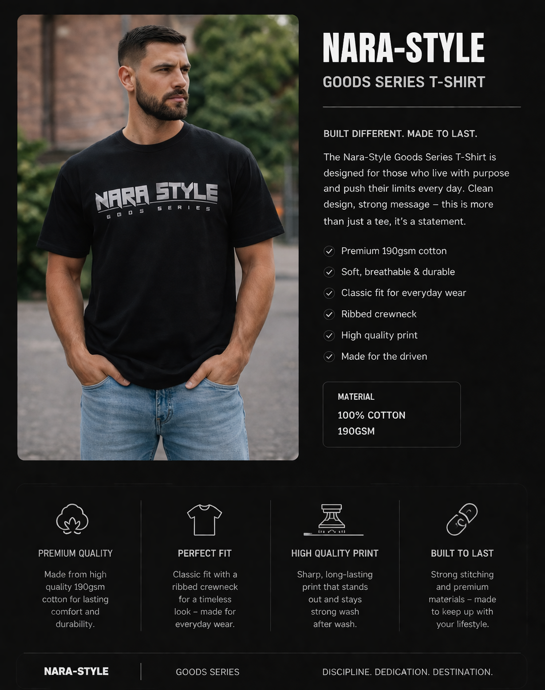 NARA-STYLE GOODS SERIES – ANUBIS T-SHIRT | 190GSM