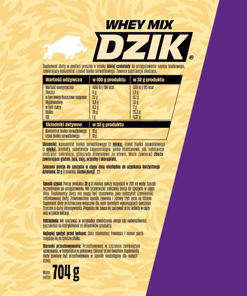 🤍💪 DZIK® Whey Protein – White Chocolate