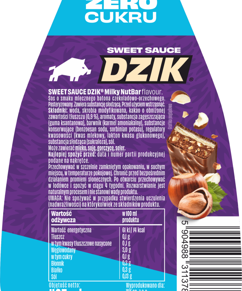 🍫🥜 WK DZIK Sweet Sauce – Milky NutBar Flavour 425 ml