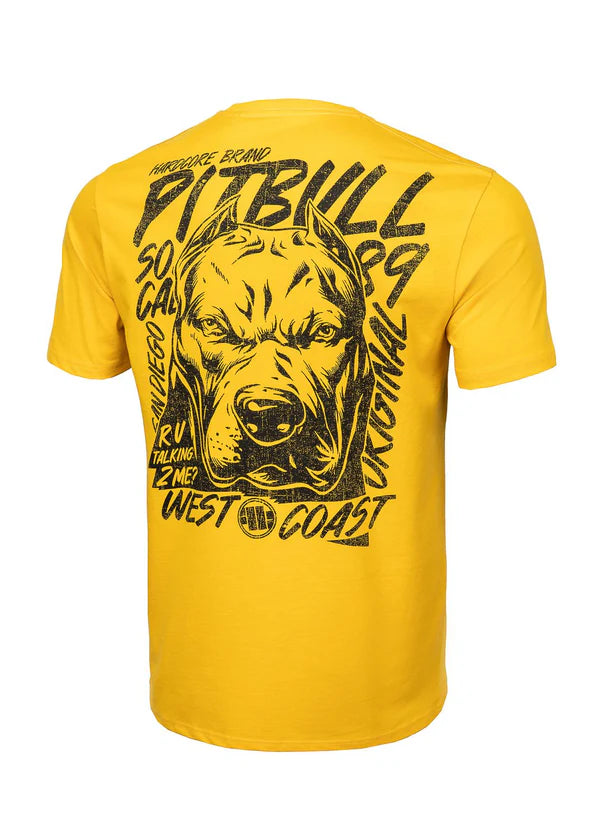 Pit Bull West Coast presents: T-shirt Grey Dog Yellow