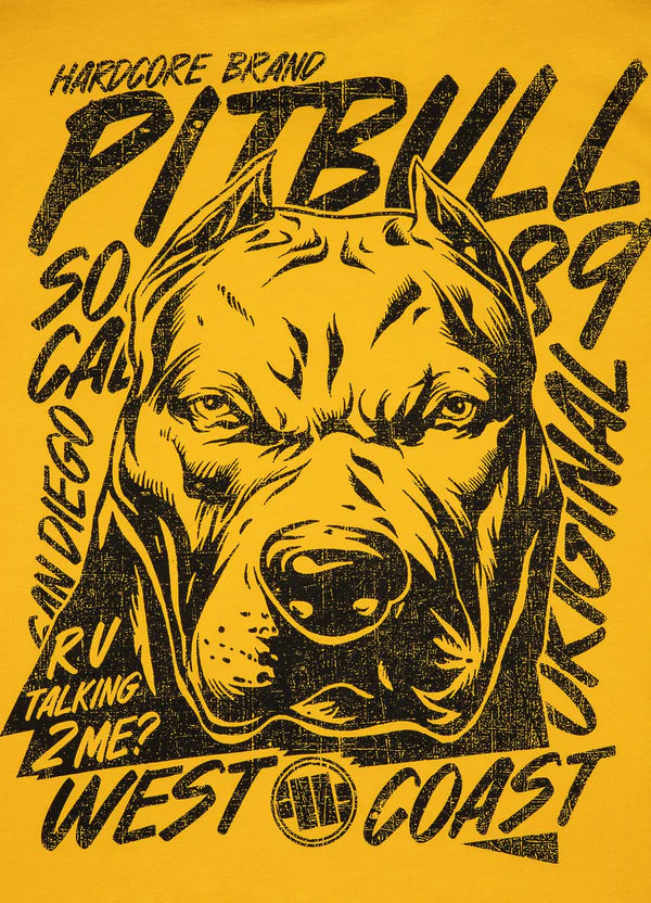 Pit Bull West Coast presents: T-shirt Grey Dog Yellow