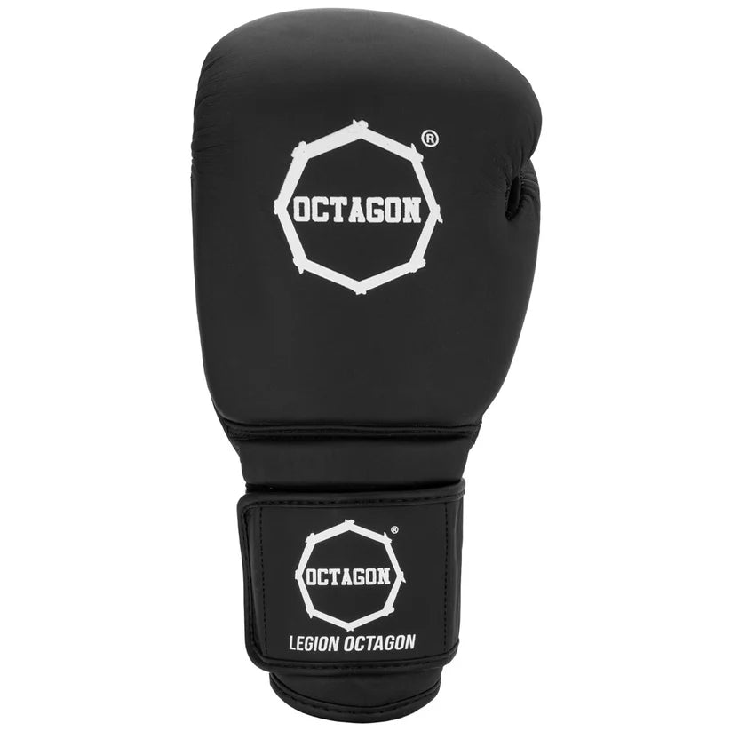 Octagon Boxing Glove's Storm Black LEATHER