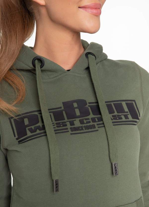 🥊 PIT BULL WEST COAST Women’s Hoodie Classic Boxing Olive