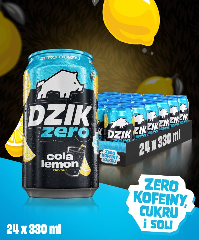 🥤🍋 WK DZIK ZERO COLA LEMON – 24x330 ml