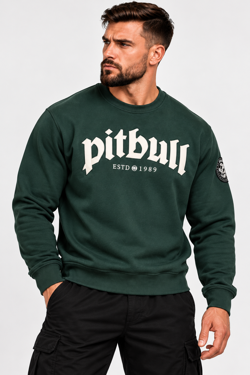 🐶🔥 Pit Bull West Coast TAYLOR Sweatshirt Bottle Green