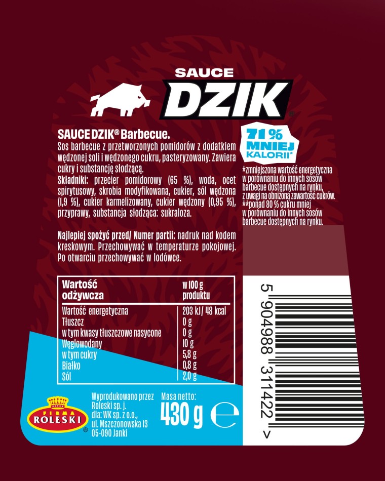 🍖🔥 WK DZIK SAUCE Barbecue – Low Sugar BBQ Sauce