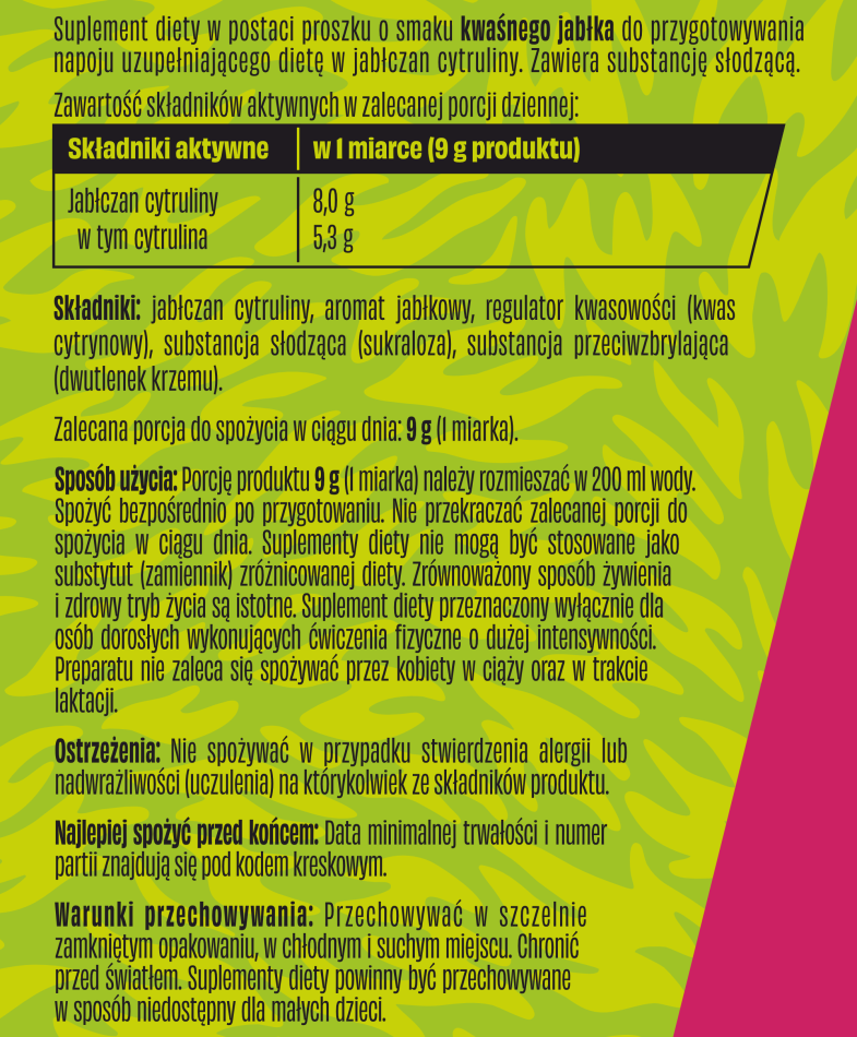 🍏💪 DZIK® Citrulline Malate – Sour Apple