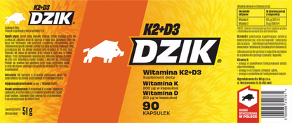 💊☀️ WK DZIK Vitamin K2 + D3 – 90 Capsules