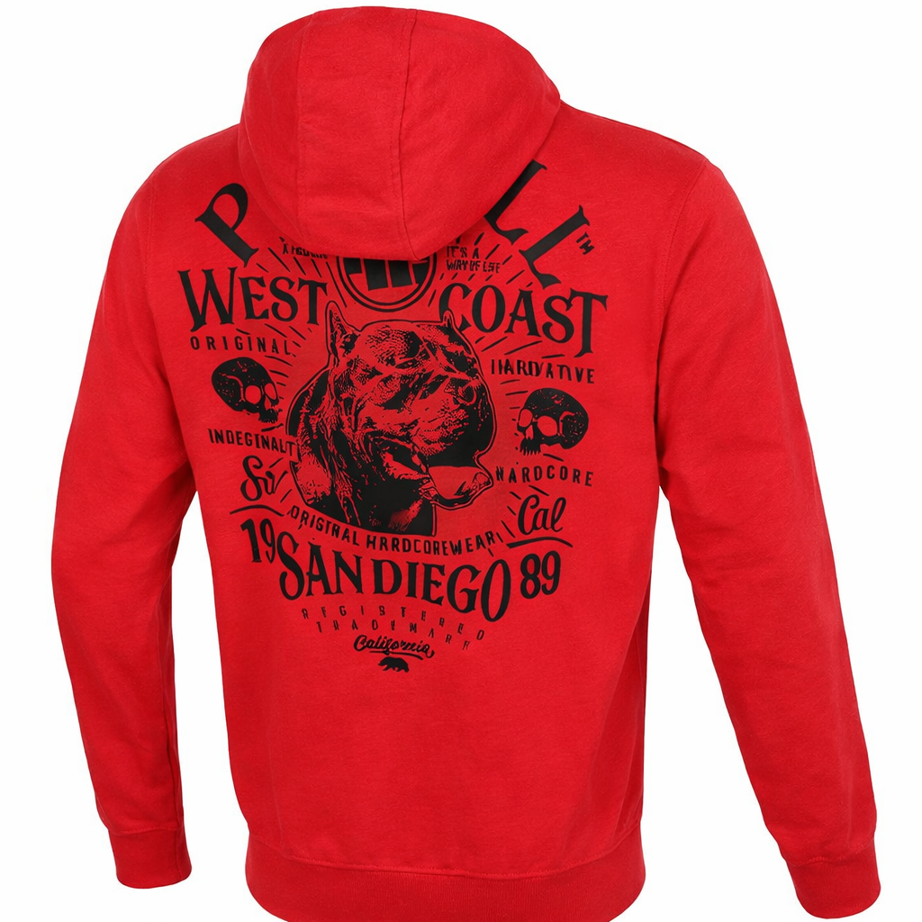 🖤 PIT BULL WEST COAST “San Diego 89” Hoodie Red