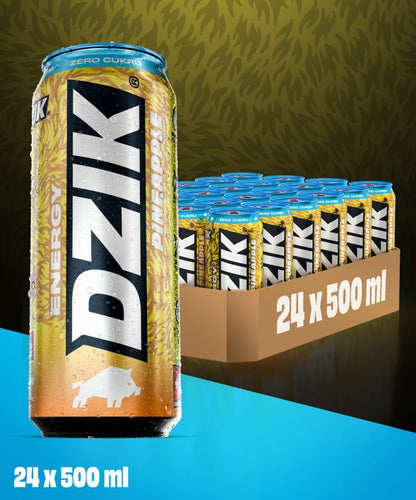 🍍⚡ WK DZIK Pineapple Energy Drink – Sugar Free 24x500