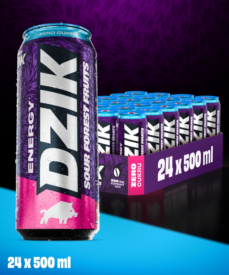🫐⚡ WK DZIK Forest Fruits Energy Drink – Sugar Free 24x500ml