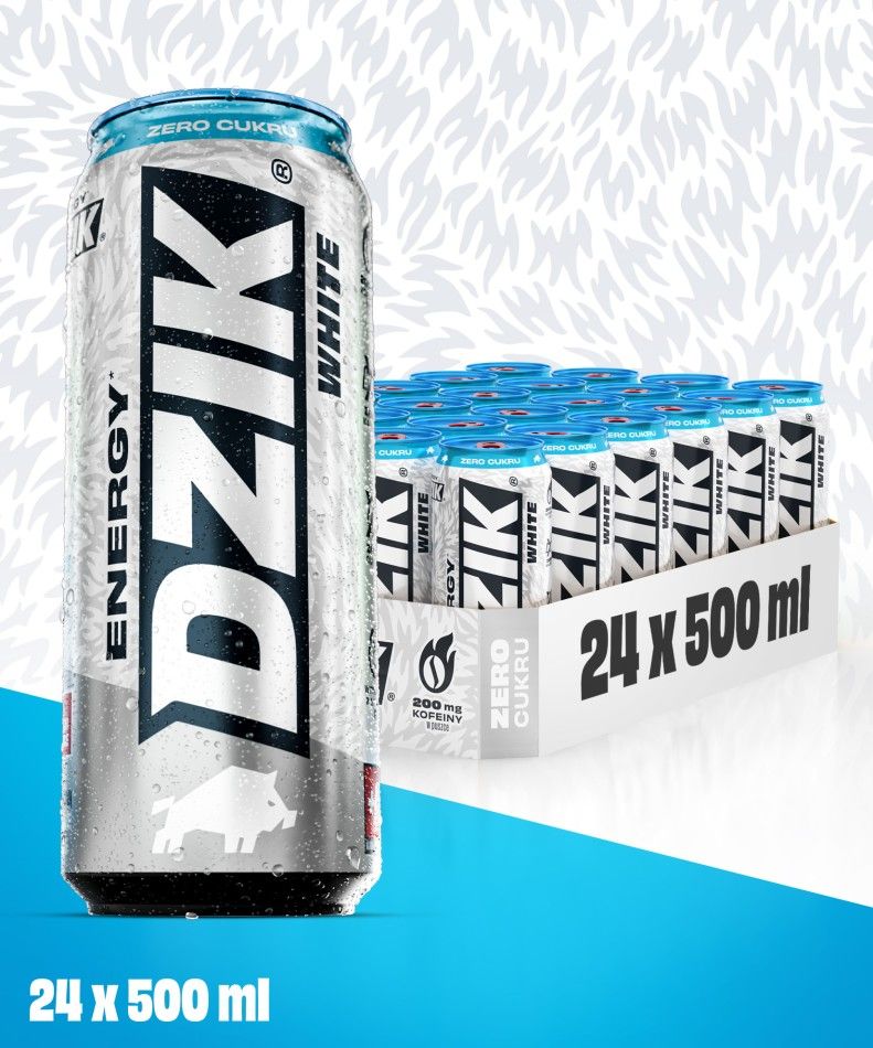 ⚡ DZIK ENERGY WHITE – Citrus Candy Flavour | Sugar-Free Energy Drink 24x500ml