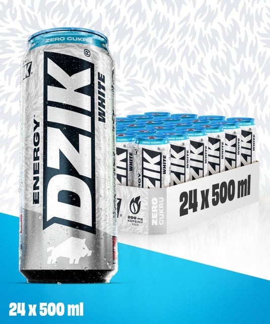 ⚡ DZIK ENERGY WHITE – Citrus Candy Flavour | Sugar-Free Energy Drink 24x500ml