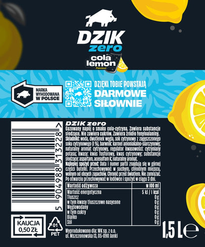 🥤🍋 WK DZIK ZERO COLA LEMON – 1.5L