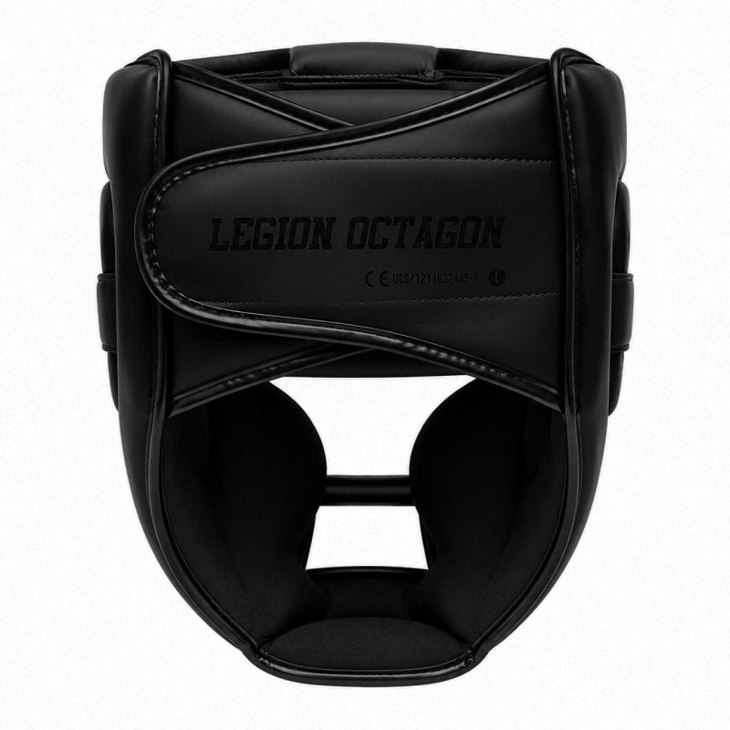 🥊🛡️ Legion Octagon Guardox Sparring Headguard with Face Mask – Dark Black