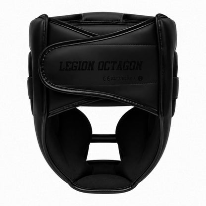 🥊🛡️ Legion Octagon Guardox Sparring Headguard with Face Mask – Dark Black
