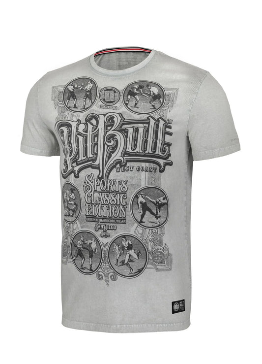 Pit Bull West Coast presents: Denim Washed Multisport T-Shirt – Grey Melange