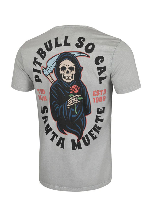 PIT BULL WEST COAST – Denim Washed Santa Muerte T-Shirt