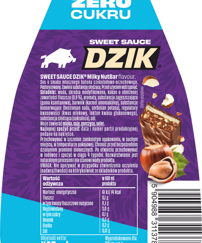 🍫🥜 WK DZIK Sweet Sauce – Milky NutBar Flavour 425 ml