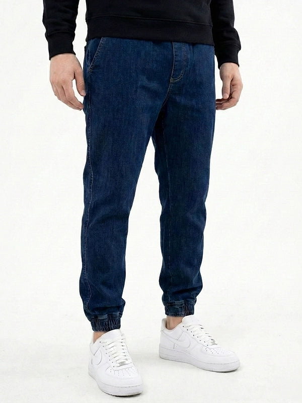 👖🔥 Środowisko Miejskie Classic Denim Jogger Pants – Dark Blue