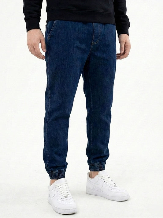 👖🔥 Środowisko Miejskie Classic Denim Jogger Pants – Dark Blue