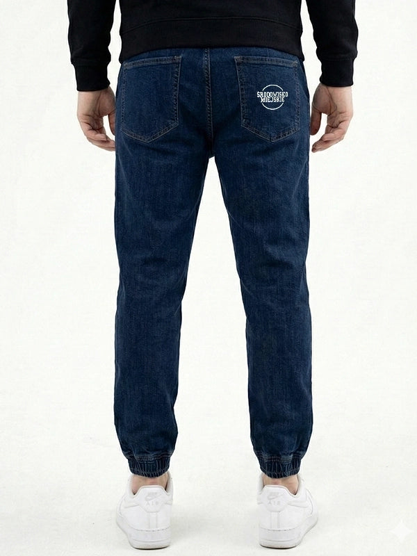 👖🔥 Środowisko Miejskie Classic Denim Jogger Pants – Dark Blue