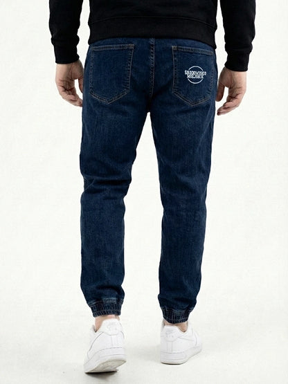 👖🔥 Środowisko Miejskie Classic Denim Jogger Pants – Dark Blue