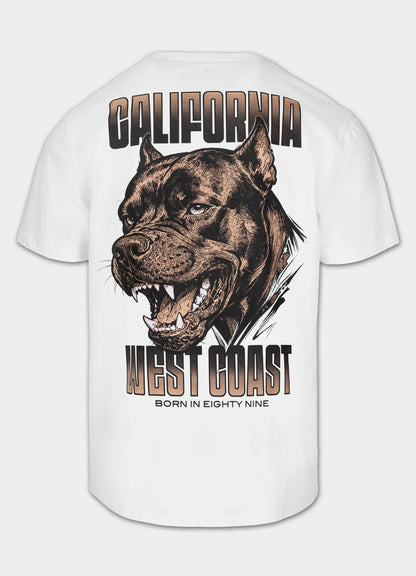 🖤 Pit Bull West Coast Men's T-Shirt “BEST COAST” 🌊🔥 White