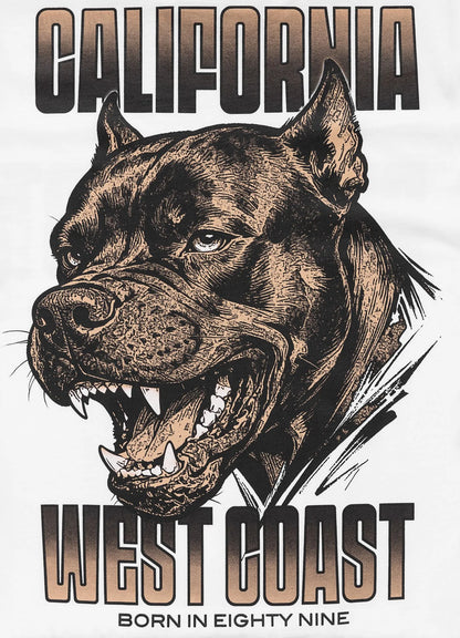 🖤 Pit Bull West Coast Men's T-Shirt “BEST COAST” 🌊🔥 White