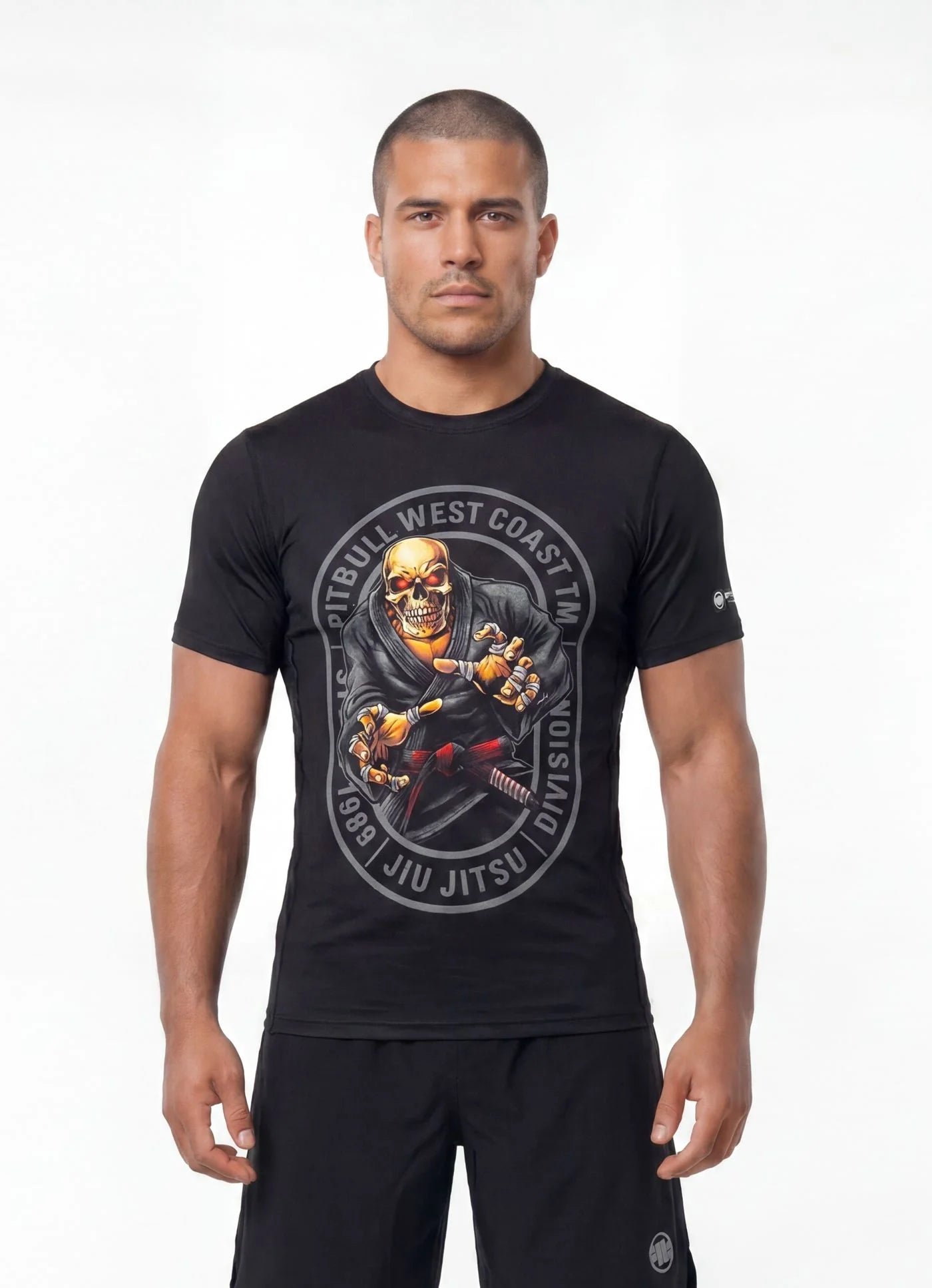 🥋🔥 Pit Bull West Coast Technical Mesh Sports T-Shirt “JIU JITSU” – Performance Pro+ Series 💪