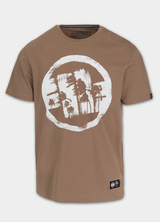Men’s T-Shirt LOGO PALMS –Brown  by Pit Bull West Coast