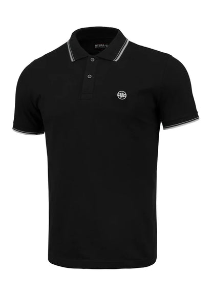 👕 PIT BULL WEST COAST – Regular Logo Stripes Polo Shirt Black