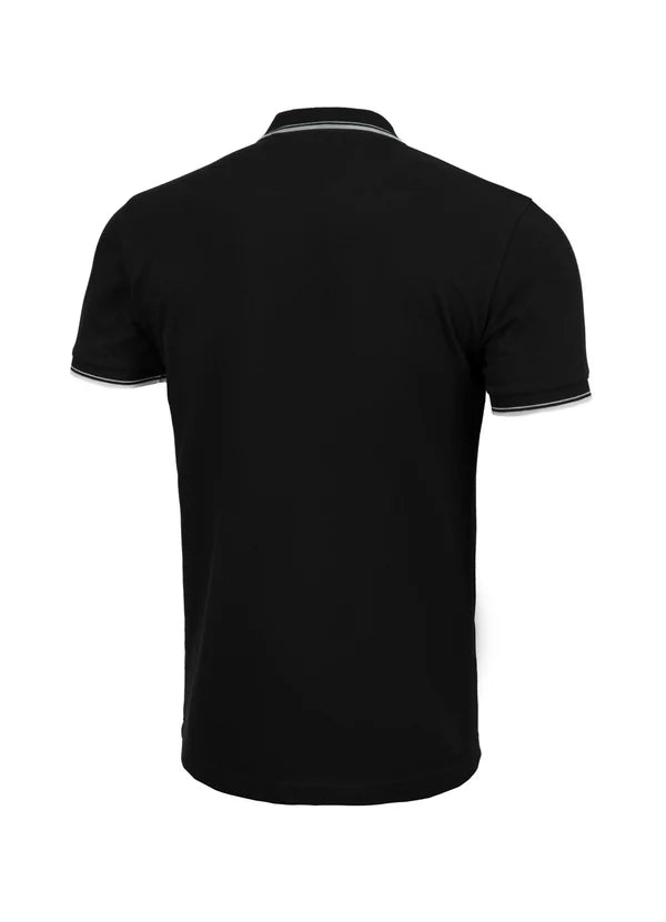 👕 PIT BULL WEST COAST – Regular Logo Stripes Polo Shirt Black