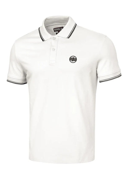 👕 PIT BULL WEST COAST – Regular Logo Stripes Polo Shirt White