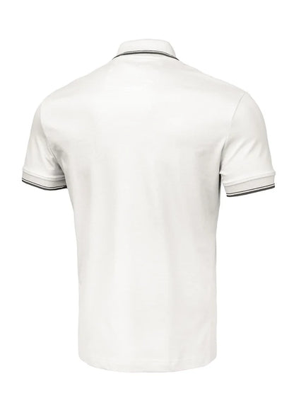 👕 PIT BULL WEST COAST – Regular Logo Stripes Polo Shirt White