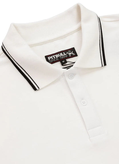 👕 PIT BULL WEST COAST – Regular Logo Stripes Polo Shirt White