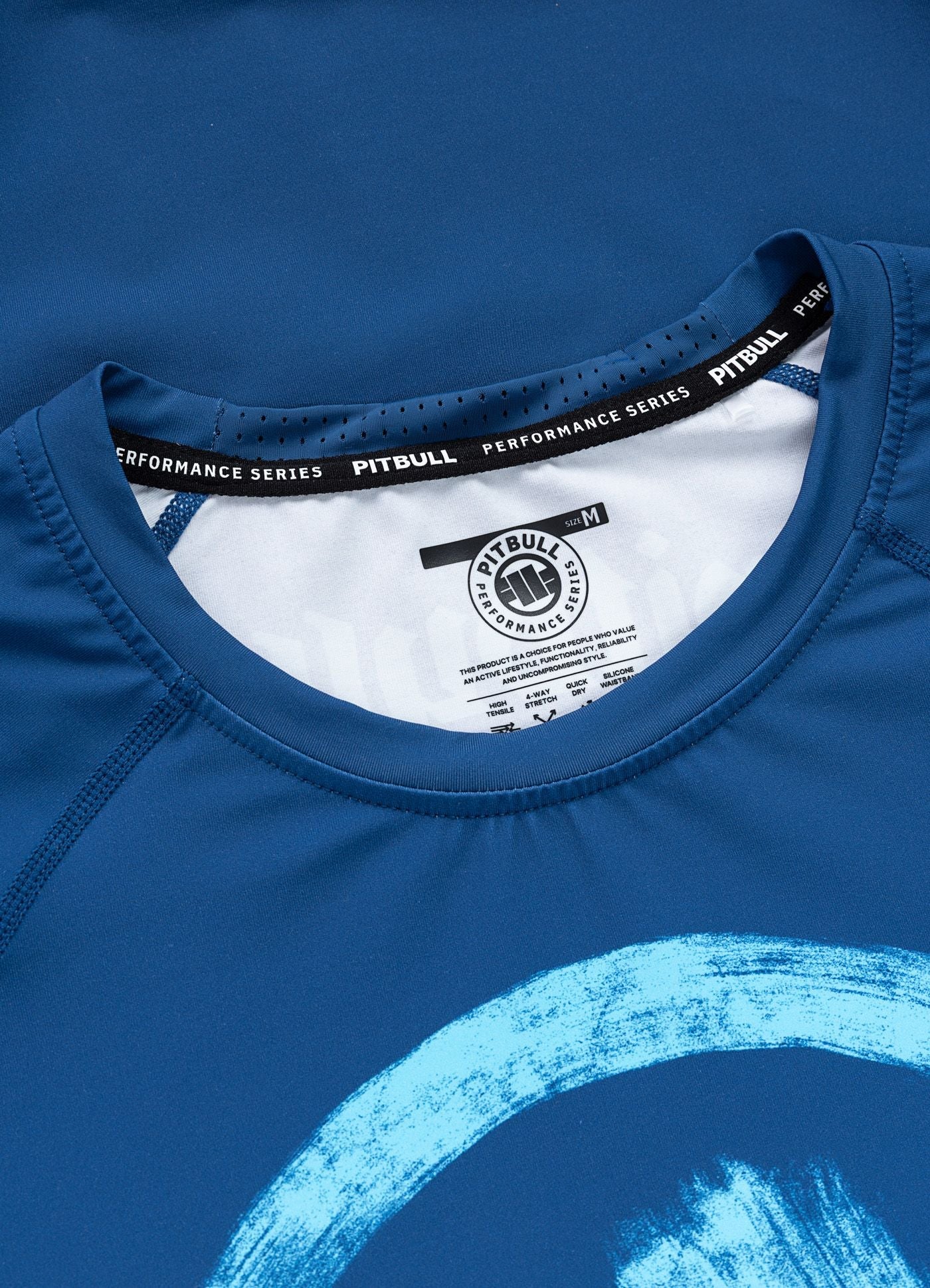 🌴💪 Pit Bull West Coast Long Sleeve Rashguard “LOGO PALMS” – Performance Pro+ Series Blue