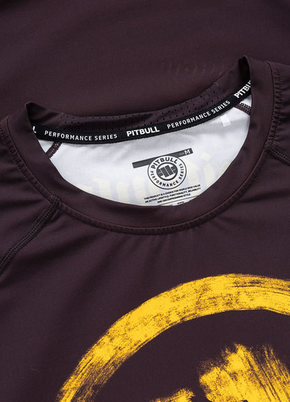 🌴💪 Pit Bull West Coast Long Sleeve Rashguard “LOGO PALMS” – Performance Pro+ Series Brown