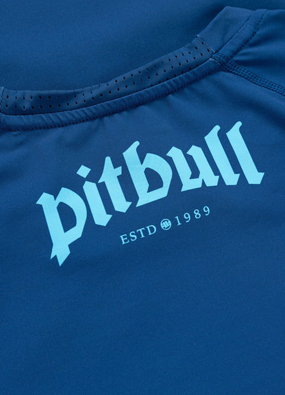 🌴💪 Pit Bull West Coast Long Sleeve Rashguard “LOGO PALMS” – Performance Pro+ Series Blue