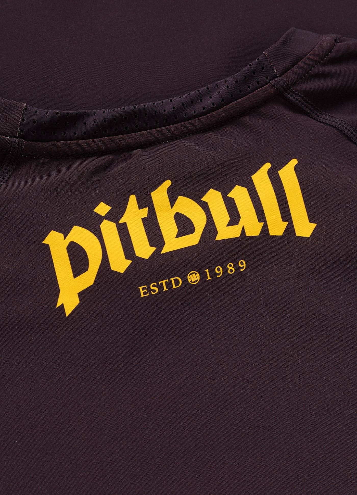 🌴💪 Pit Bull West Coast Long Sleeve Rashguard “LOGO PALMS” – Performance Pro+ Series Brown