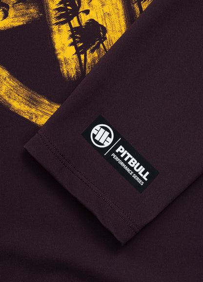 🌴💪 Pit Bull West Coast Long Sleeve Rashguard “LOGO PALMS” – Performance Pro+ Series Brown