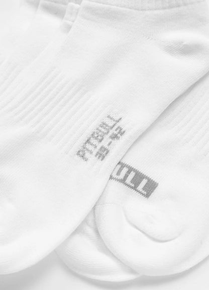 🧦🔥 Pit Bull Pad Logo Low Ankle Socks – 3 Pack White