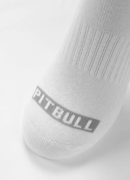 🧦🔥 Pit Bull Pad Logo Low Ankle Socks – 3 Pack White