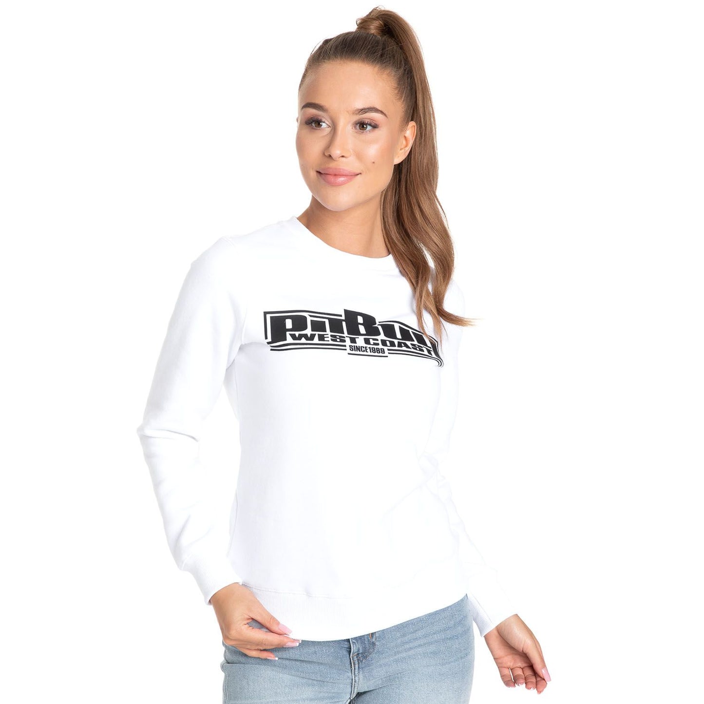 🤍 PIT BULL WEST COAST Women’s Crewneck Boxing 21 – White