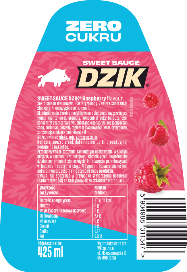 🍮✨ WK DZIK Sweet Sauce – Raspberry  Flavour 425 ml