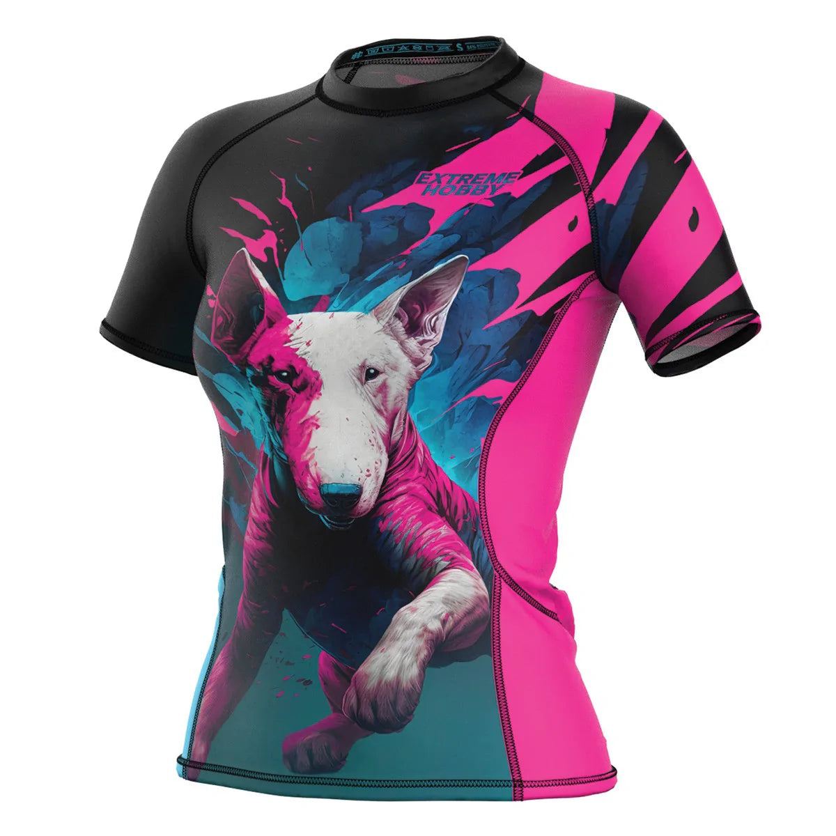 🌸💪 Extreme Hobby Women's Rashguard T-Shirt “VIVID BULLTERRIER” 🔥
