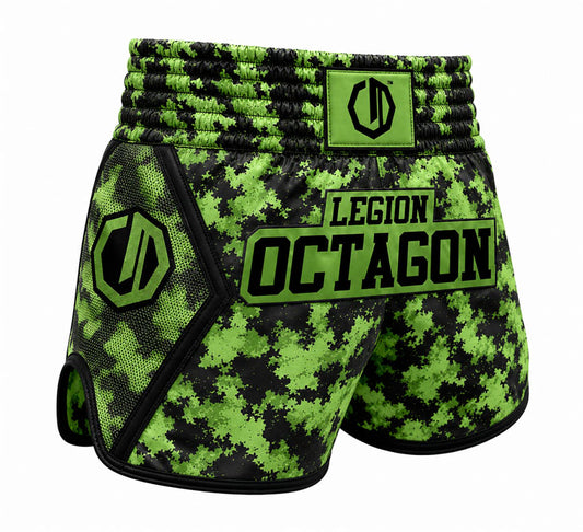 🥊🔥 Legion Octagon Fightwear Muay Thai / Kickboxing Shorts Jungle Assault