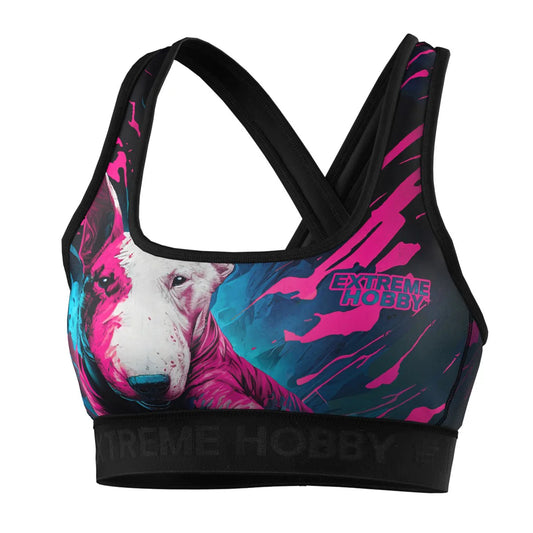 🌸💪 Extreme Hobby Women's Compression Sports Top “VIVID BULLTERRIER” 🔥