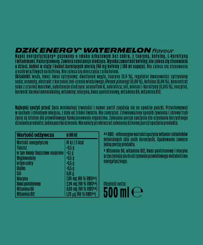 🍉⚡ WK DZIK Watermelon Energy Drink – Sugar Free
